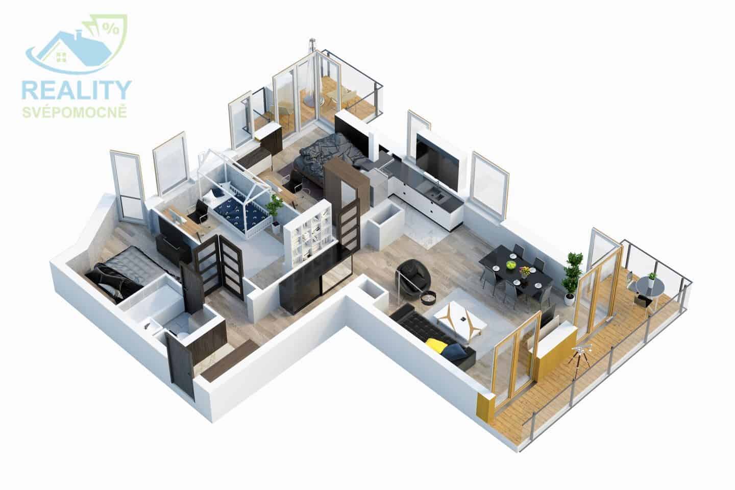 Pronájem bytu 2+kk - Hněvotínská, Olomouc