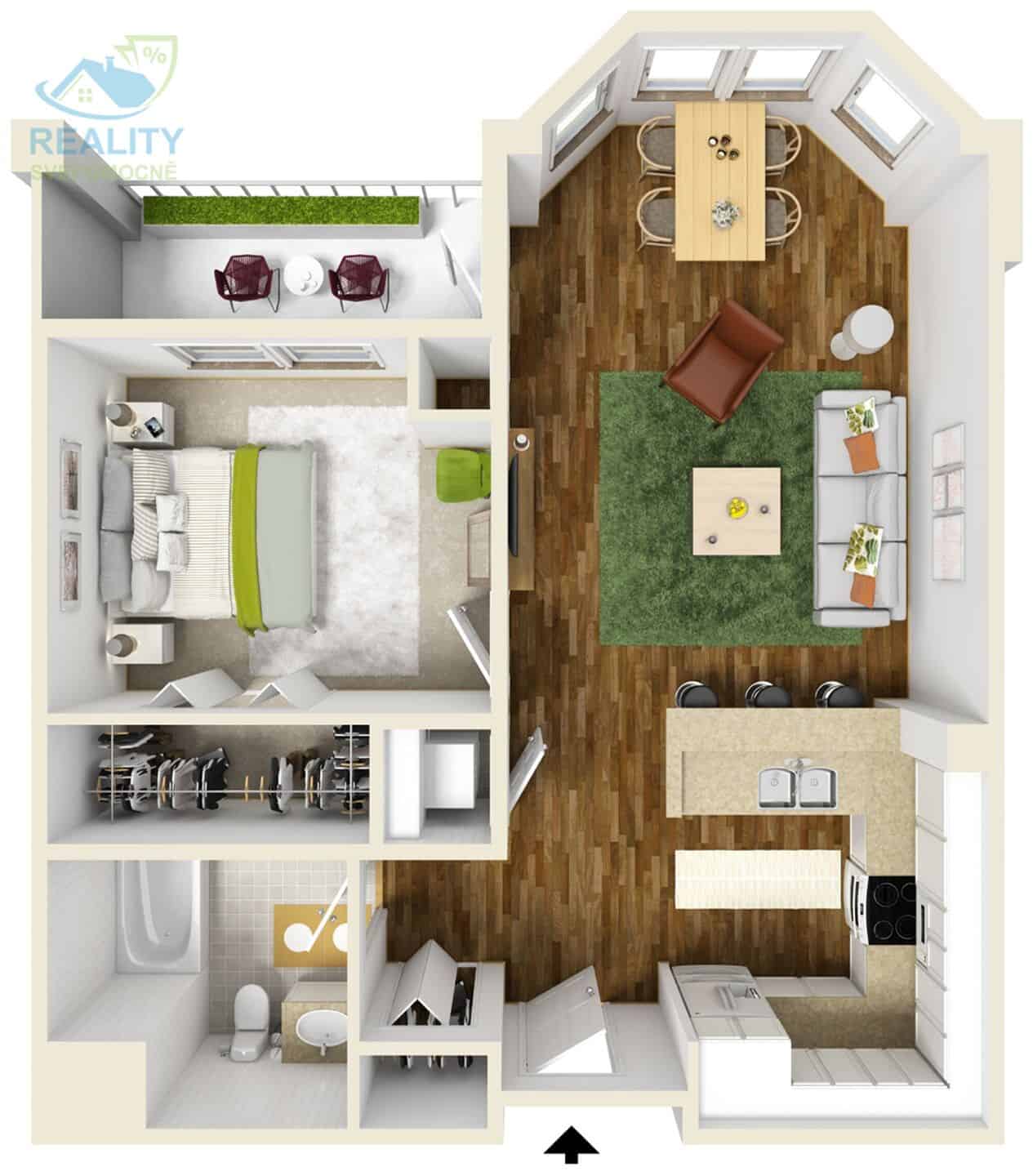 Pronájem bytu 2+kk - Radlická, Praha