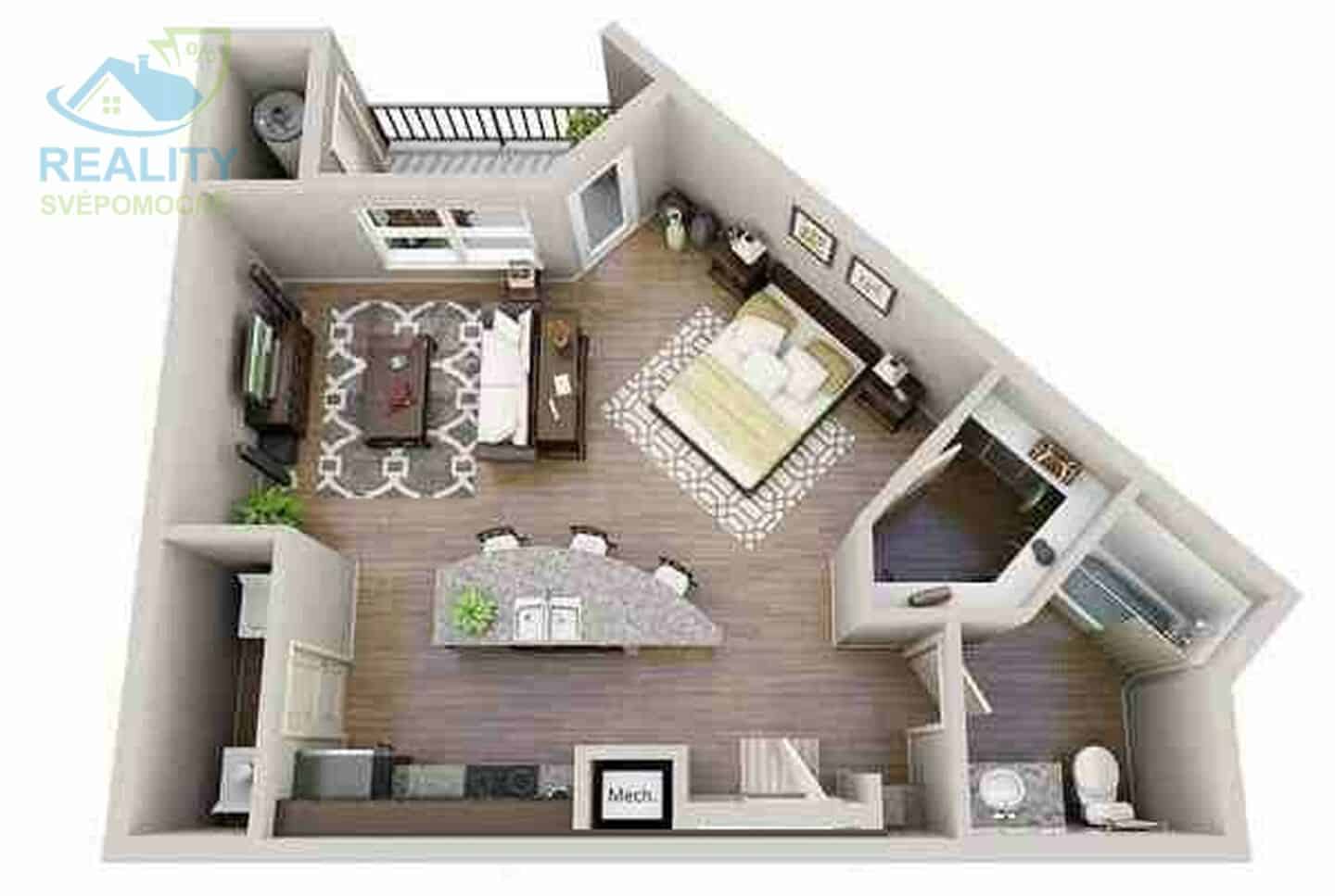 Prodej bytu 1+kk - Na Moklině, Praha